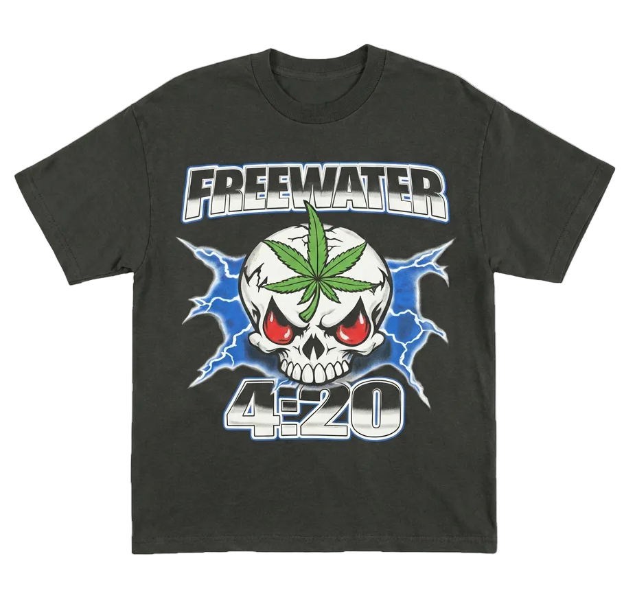 4/20 SKULL SHIRT - BLACK