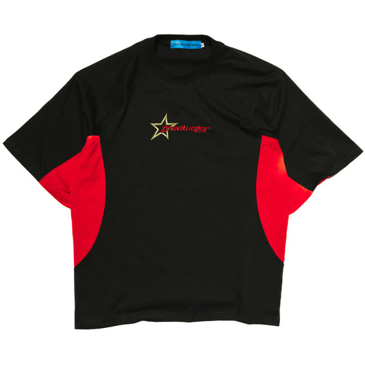 STAR PANEL CROP - BLACK / RED