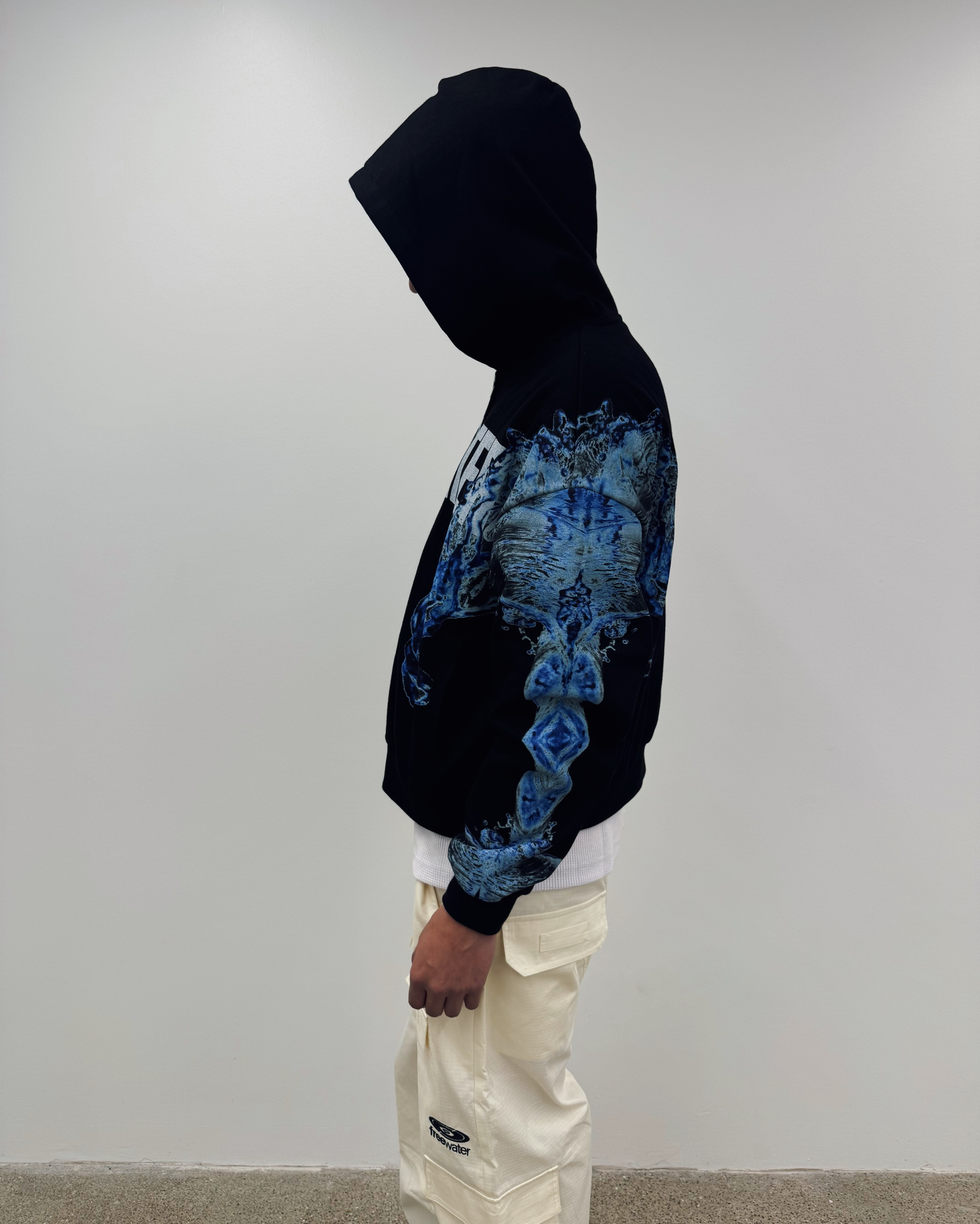 WAVE ZIP UP HOODIE - BLUE