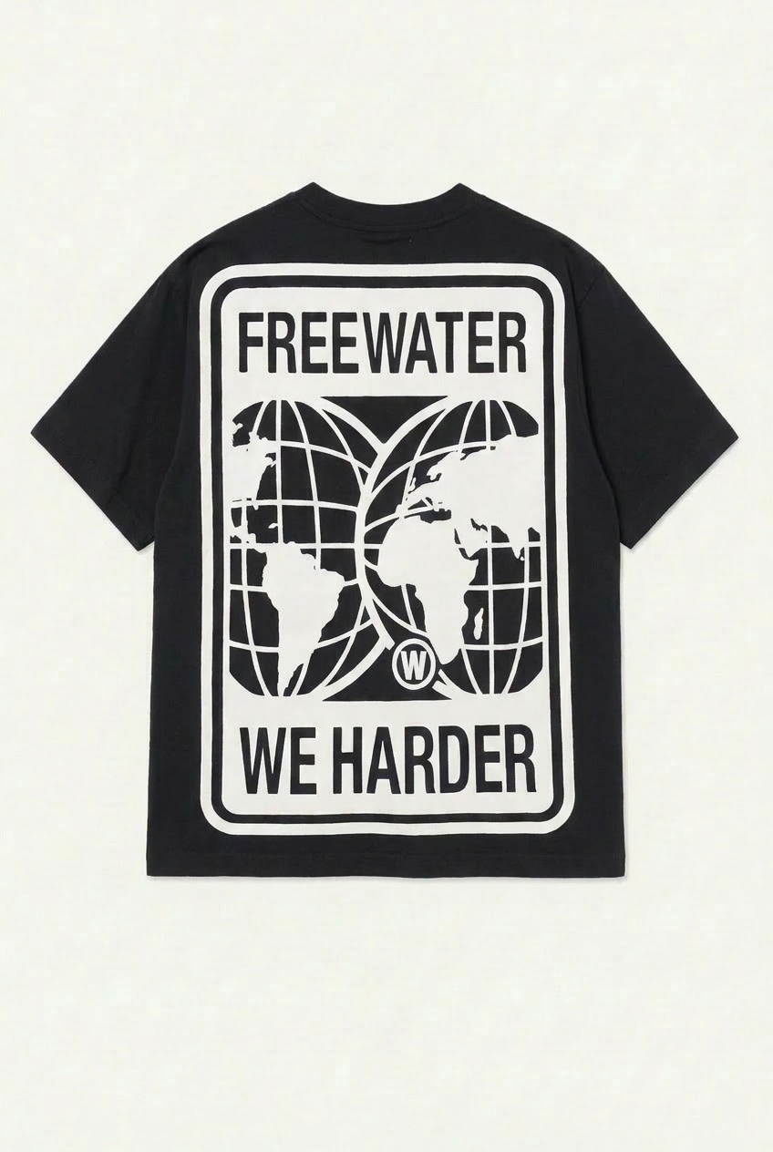 FW DOUBLE GLOBE LOGO TEE - BLACK