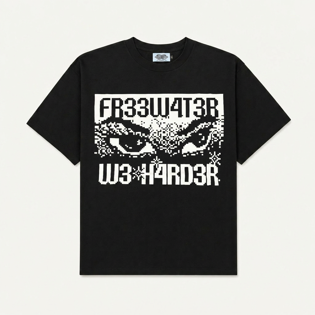 FW DIGI FACE TEE - BLACK