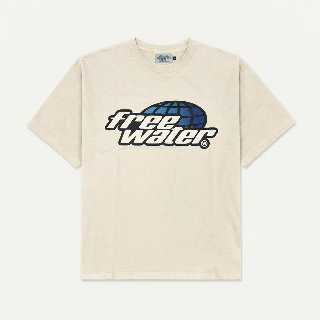FW GLOBE TEE - WHITE / BLUE