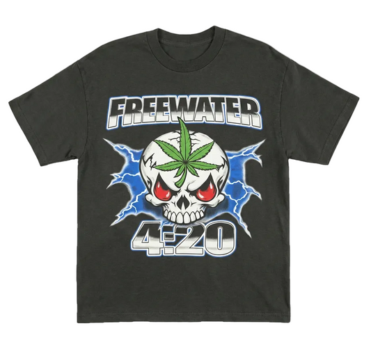 4/20 SKULL SHIRT - BLACK
