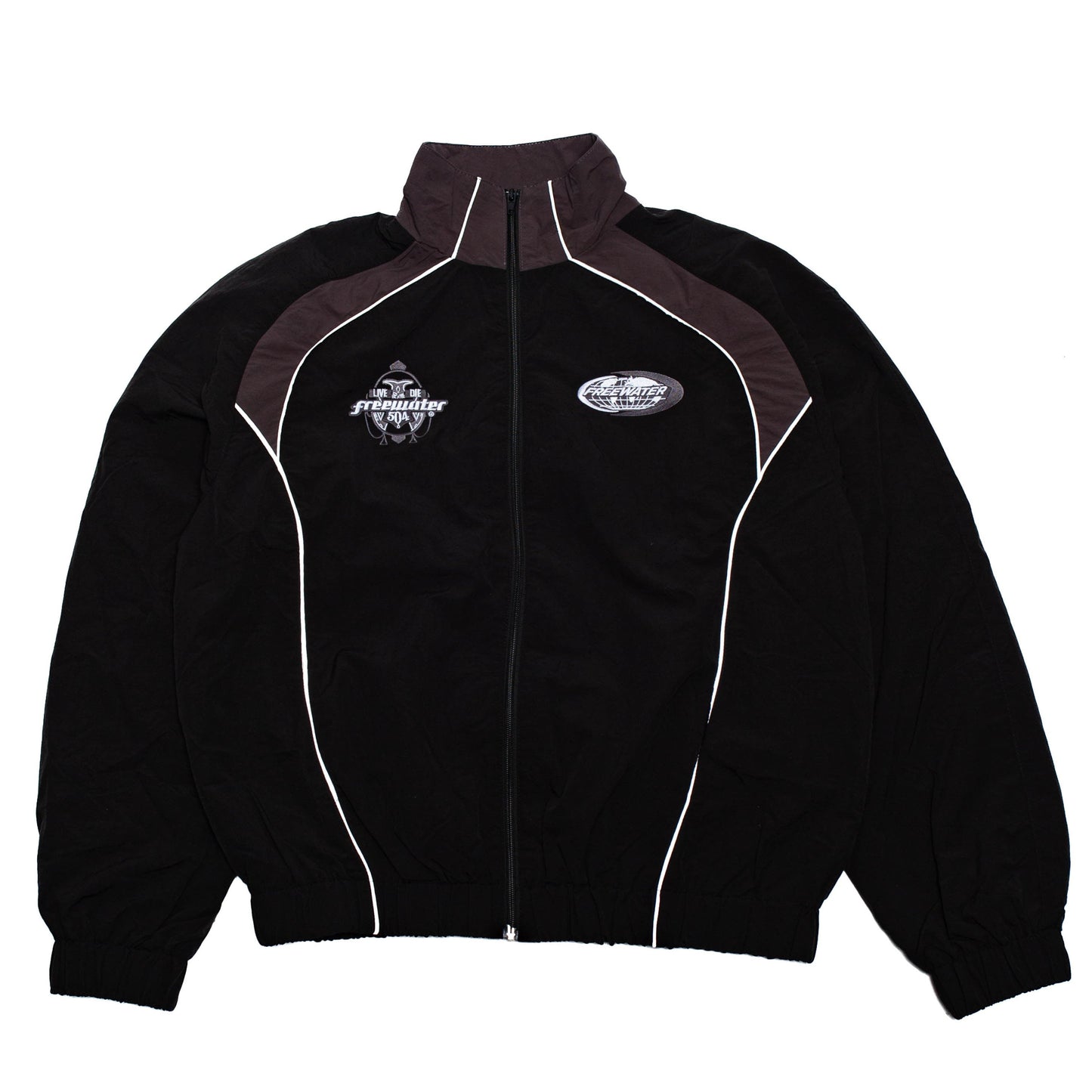 FW NYLON TRACK JACKET - BLACK/GREY