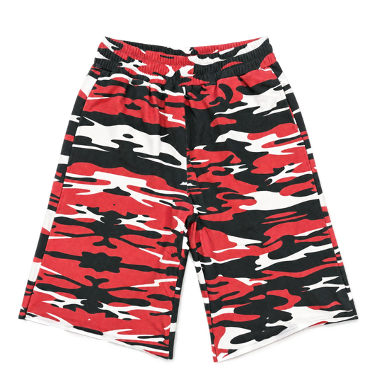 DRIP CAMO SHORTS - (RED/WHITE)