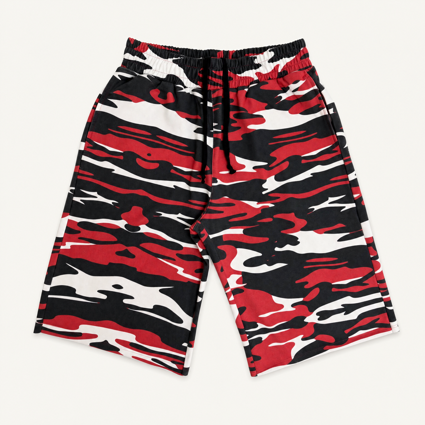 DRIP CAMO SHORTS - (RED/WHITE)