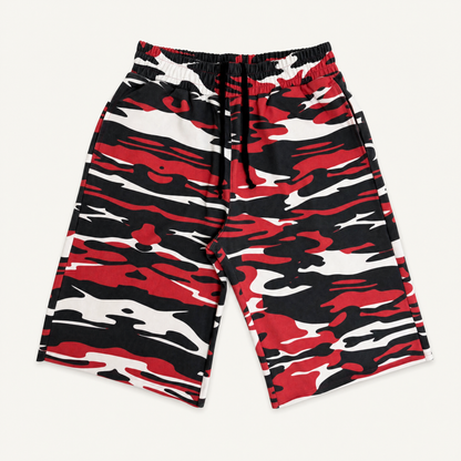 DRIP CAMO SHORTS - (RED/WHITE)