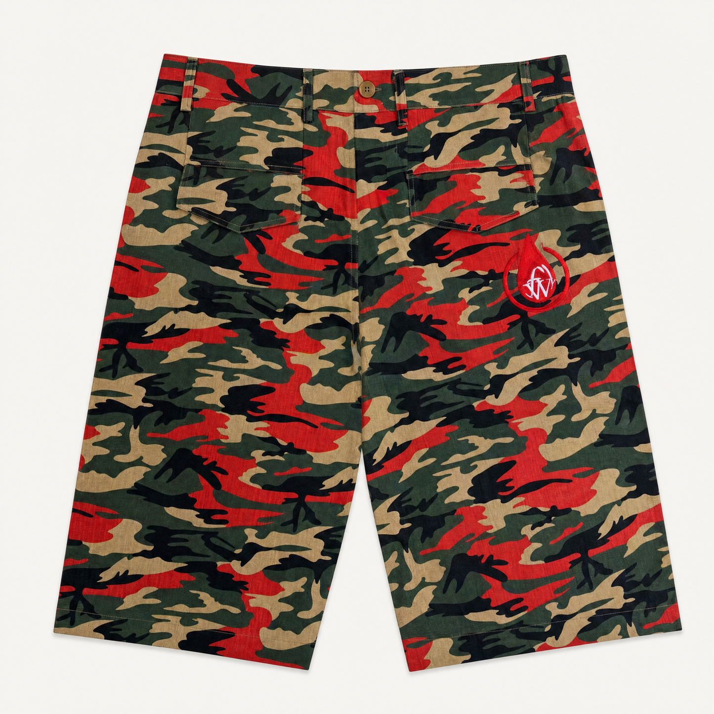 FW CARGO SHORTS V2 - (GREEN/RED)