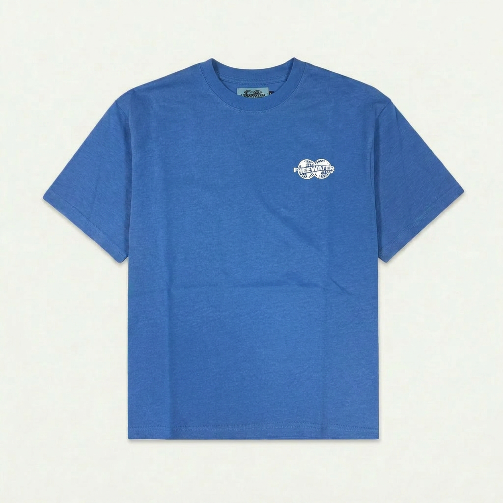 FW DOUBLE GLOBE LOGO TEE - BLUE