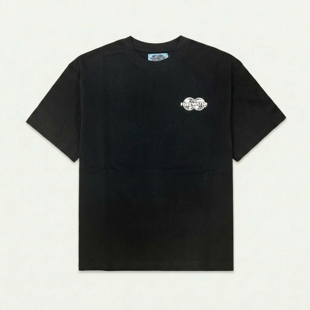FW DOUBLE GLOBE LOGO TEE - BLACK