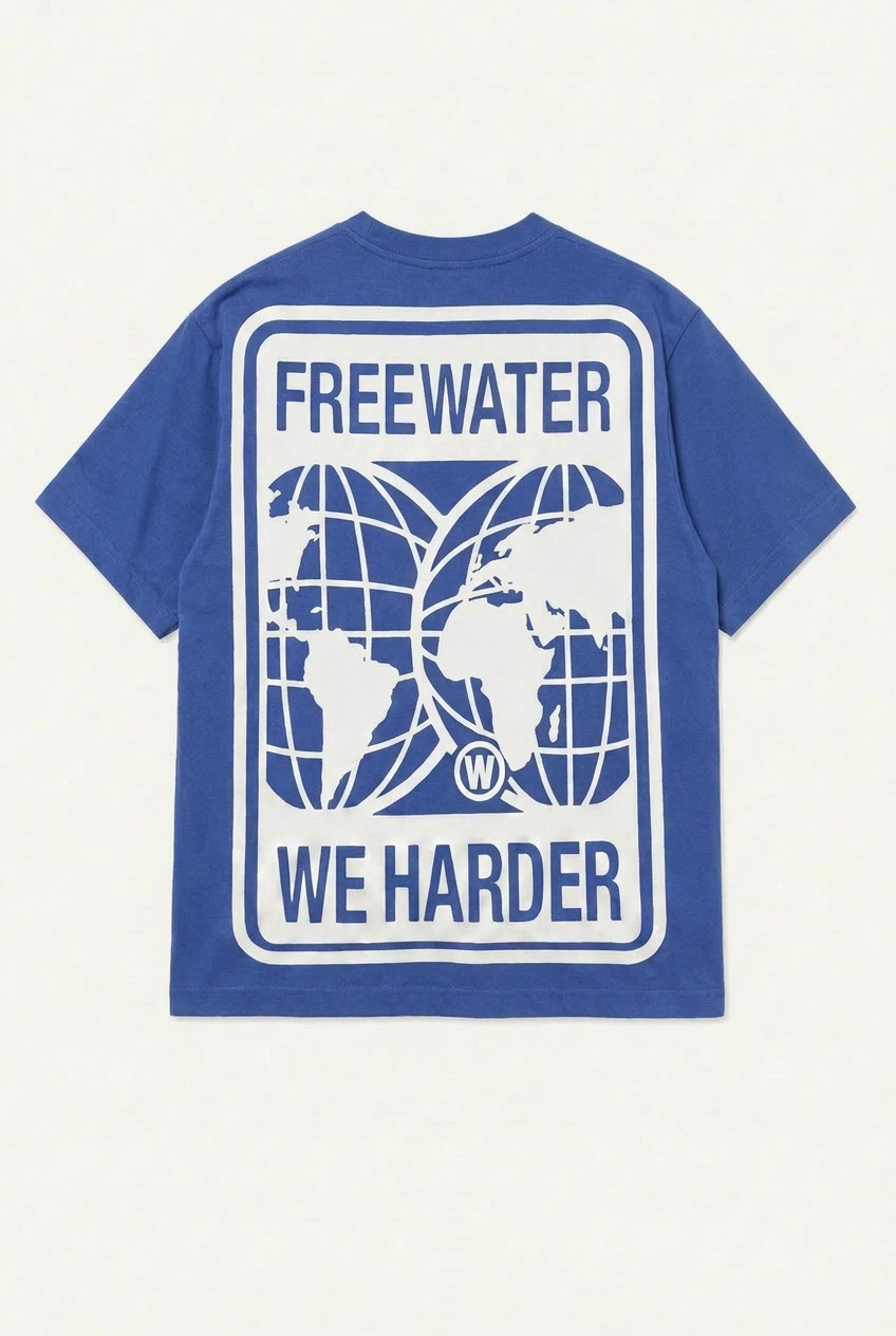 FW DOUBLE GLOBE LOGO TEE - BLUE