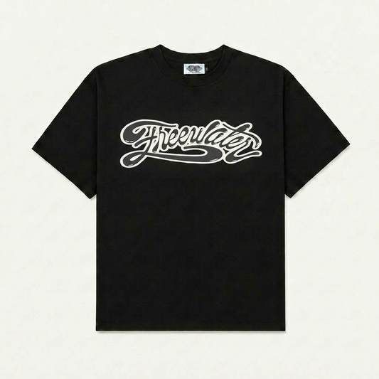 FW CURSIVE TEE - BLACK