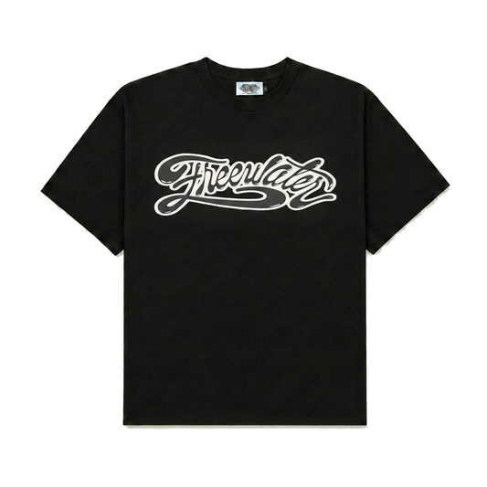 FW CURSIVE TEE - BLACK