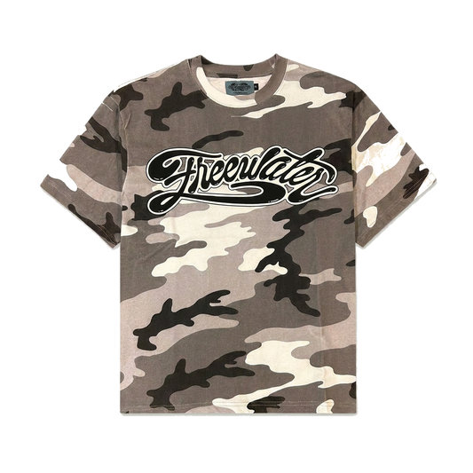 FW CURSIVE TEE - SNOW CAMO