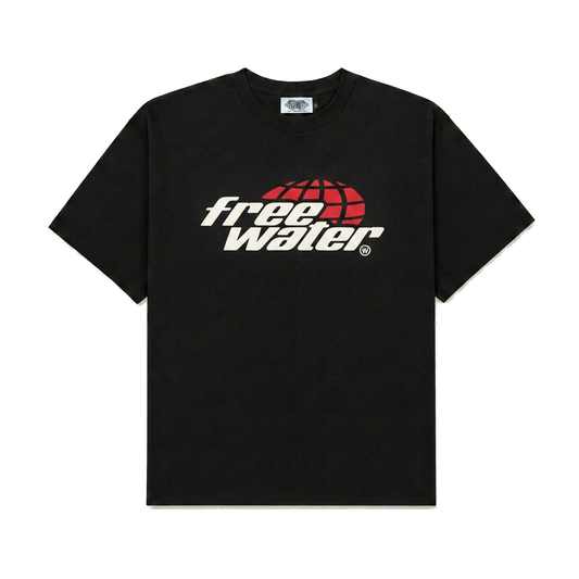 FW GLOBE TEE - BLACK / RED